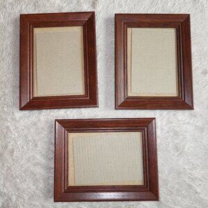 Set of 3 Wood Picture Frames with Glass (Frames are 7x9, holds 5x7 photos), NWT